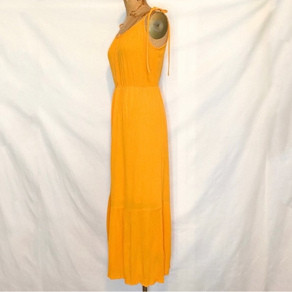 & Other Stories Tangerine Tie Shoulder Cotton Maxi Dress - Picture 7 of 10